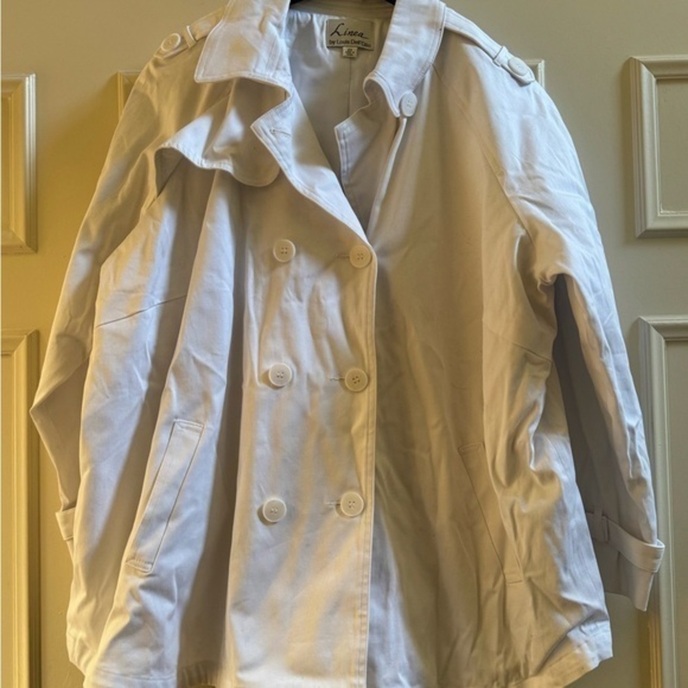 Lines by Louis Dell’Olio White Double-Breasted Women's Jacket Brand New Size 2x